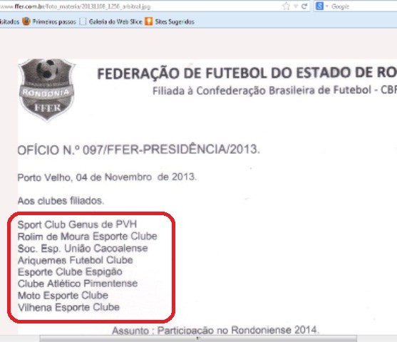 FFER corrige erro e inclui o nome do Vilhena no edital de convocação