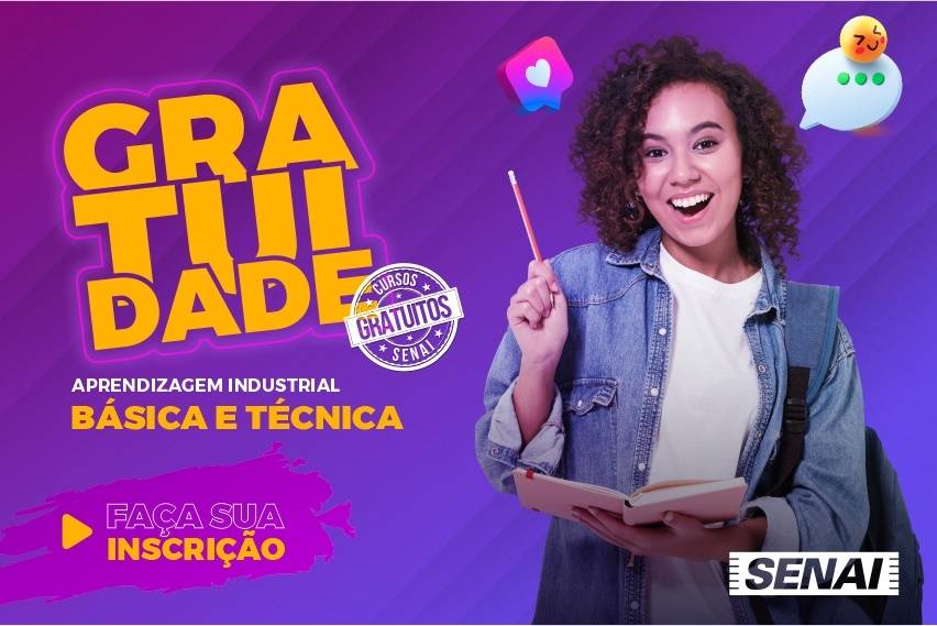SENAI Vilhena oferece cursos gratuitos de aprendizado industrial para jovens de 14 e 23 anos