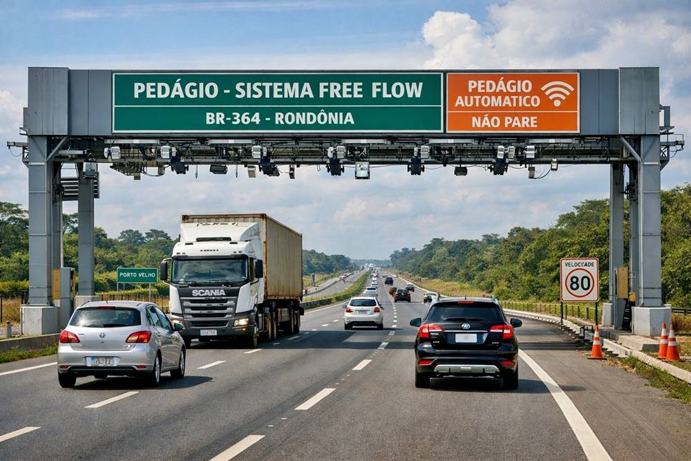 Governo suspende mais de 3 milhões de multas em pedágio 'free flow' e dá prazo para tarifas vencidas; medida vale para a BR 364, em Rondônia